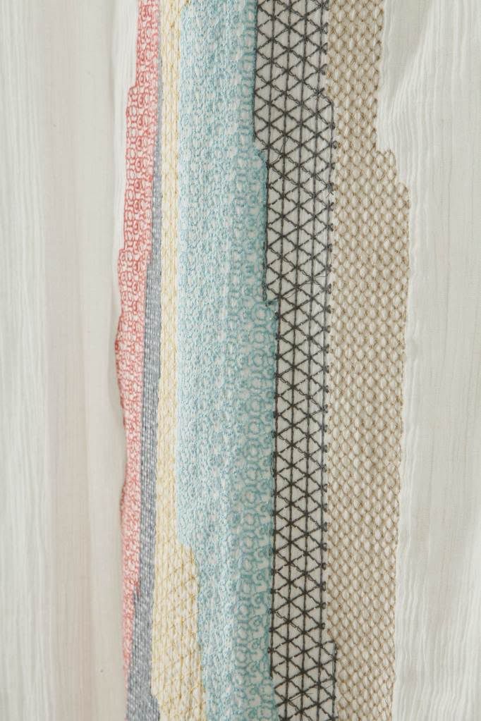 NEW 128 ANTHROPOLOGIE Home Sechura Shower Curtain Chic Embroidered eBay