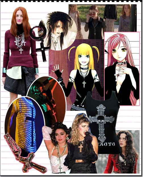 Fashion Blog, Inspiration Collage of Crosses and Gothic Style