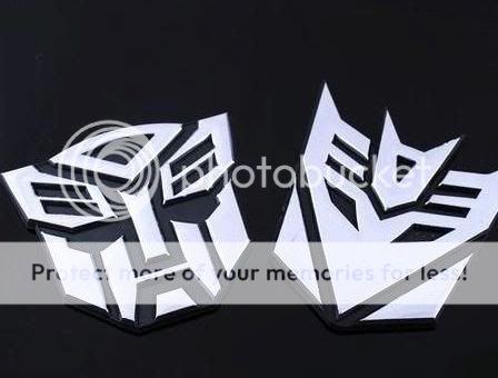 Small Transformers Autobot Decepticon Car Badge Emblem  