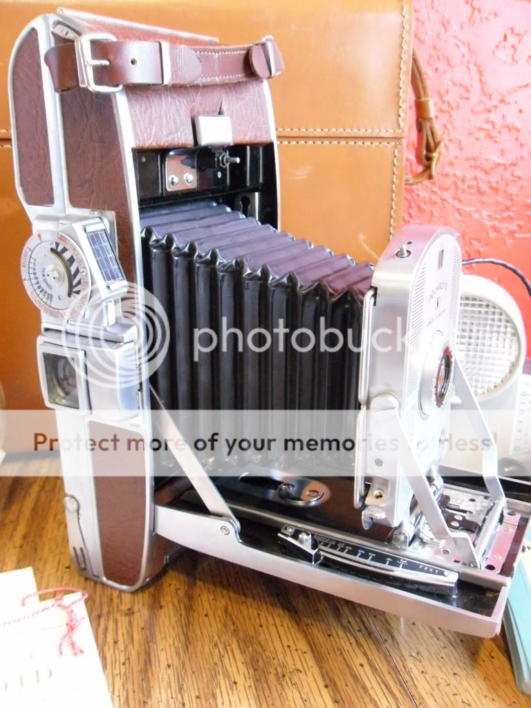 BW Polaroid Model 95a Land Camera case flash lens accessories VGC 