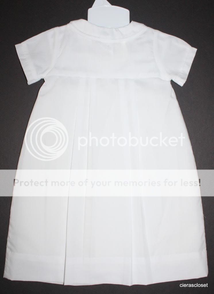 NEW Petit Ami baby white smocked day dress newborn Christening Baptism 