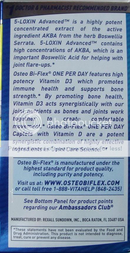 BOXES OSTEO BI FLEX ONE PER DAY 5 LOXIN VITAMIN D3 60CT  