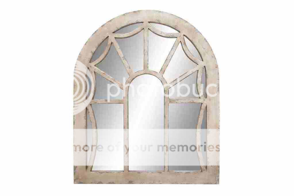 French Country Distress Wood Wall Mirror  